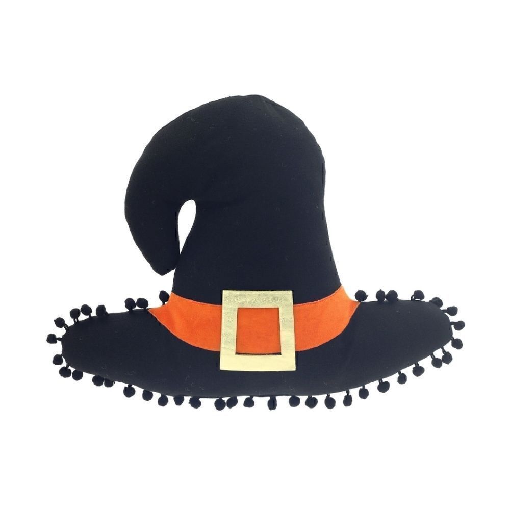 New Halloween 15" x 12" Black Witch's Hat Decorative Pillow, Way to Celebrate!